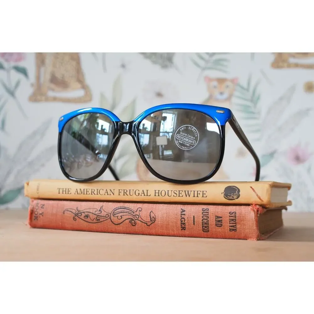Vintage 1990s Lion in the Sun Sunglasses France Two Tone Retro Festival NOS